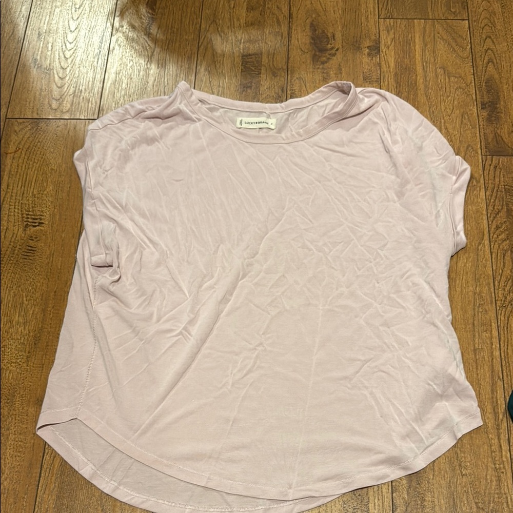 Lucky Brand Pink Relaxed Short Sleeve T-Shirt size medium